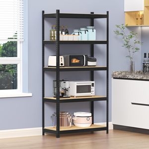 رف تخزين معدني للمخازن من 5 طبقات بتصميم عمودي موفر للمساحة بهيكل فولاذي متين - Product Image 6