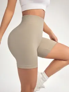 Pantalones cortos de gimnasio de cintura alta sin costuras para mujer, mallas de Yoga ligeras para correr, flexiones de Fitness para correr