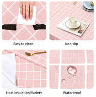 Nappe en PVC avec envers en flanelle, motifs blancs et noirs, nappe en rouleau avec envers en tissu flanelle, résistante à l'huile et à l'eau