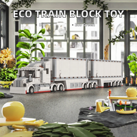 Ensemble de blocs de construction créatifs et écologiques pour enfants : Camion de dessin animé à assembler soi-même – Briques en plastique pour garçons – Jouet DIY – Idéal comme cadeau de bienvenue