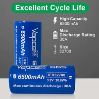 Batterie rechargeable Vapcell IFR 32700 G65 6500mAh 30A LiFePO4 3.2V pour système d'alimentation