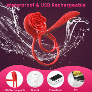 Anneaux de pénis vibrants en forme de rose contrôlés par application pour hommes, anneaux de pénis en silicone intelligents à distance pour couples, anneaux de pénis pour jeux - Product Image 5