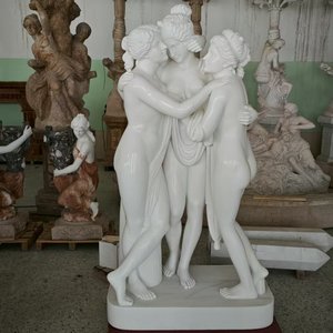 Ingrosso Personalizzato Giardino Decorazioni Esterne Figura <span class=keywords><strong>di</strong></span> Pietra Naturale Famosa Pietra <span class=keywords><strong>di</strong></span> <span class=keywords><strong>Marmo</strong></span> Bianco Greco <span class=keywords><strong>Statua</strong></span> Tre Grazie <span class=keywords><strong>Statua</strong></span> - Product Image 3