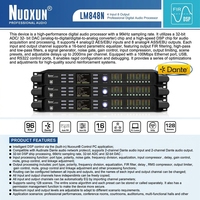 Système de gestion de haut-parleurs Dante 4 entrées 8 sorties, audio numérique DSP 48sp 110V, construction métallique pour équipement audio professionnel
