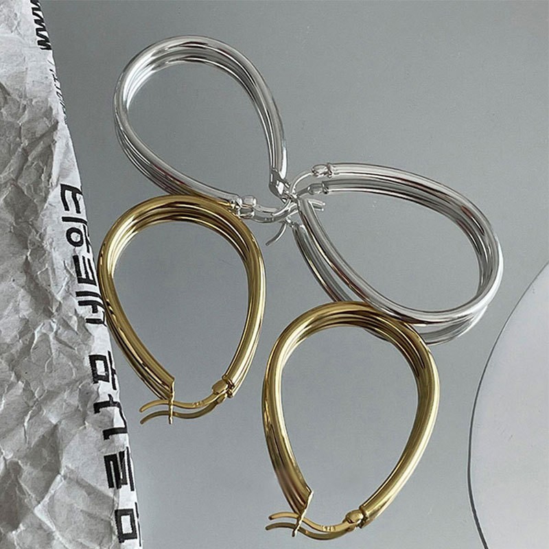 18k solid gold hoop earrings