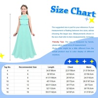 Robe de Soirée en Chiffon Sans Manches pour Enfants 4-16 Ans, Florale, Princesse, Concours, Fête d'Anniversaire, Robes de Demoiselle d'Honneur pour Mariage