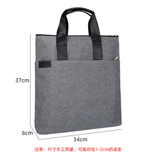 Large Capacity Three Layer <b>Document</b> Bag 34x37x6cm Polyester Lining Business Office Meeting File <b>Folder</b> Briefcase With Logo Print - Product Image 2