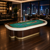 Table de jeu de Baccarat ovale de luxe moderne BBY Professional, qualité casino, structure en bois massif, feutre personnalisé, pour clubs de jeux, 4/6 joueurs