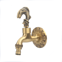 Robinet de lavabo mural de luxe doré en laiton, style ottoman, à poignée unique, antique, pour hammam, avec valve en céramique