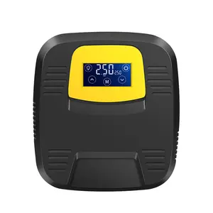 Inflator kompresor udara ban portabel DC 12V 120PSI, pompa udara mobil pengukur tekanan Digital layar sentuh dan lampu LED darurat