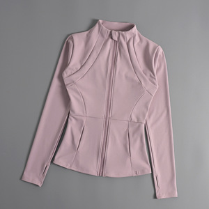Chaqueta Deportiva de Yoga Profesional para <span class=keywords><strong>Mujer</strong></span>, Otoño-Invierno, con Cierre, Ajustada, para Correr y Gimnasio, de Secado Rápido - Product Image 4