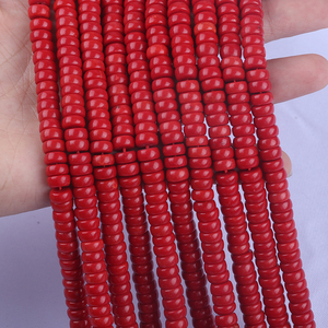 Perles <span class=keywords><strong>de</strong></span> <span class=keywords><strong>corail</strong></span> <span class=keywords><strong>rouge</strong></span> en forme <span class=keywords><strong>de</strong></span> bouton naturel pour la fabrication <span class=keywords><strong>de</strong></span> bijoux - Product Image 2