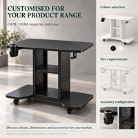 Nouveau bureau d'ordinateur en bois massif 2026, petit bureau à domicile, table de jeu et d'étude, poste de travail mobile avec roulettes pivotantes