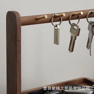 Estante de madera para guardar joyas con ganchos para organizar el escritorio y exhibir cosméticos - Product Image 4