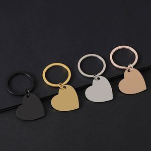 Custom Engravable Stainless Steel Slanted Heart Keychain - UV Laser Print Blank Metal Key <b>Ring</b> for Festival Gifts - Product Image 5