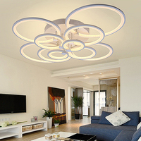 Plafonnier LED Design Moderne Décoration de la Maison Lumière de Plafond Intelligente à Intensité Variable avec Télécommande