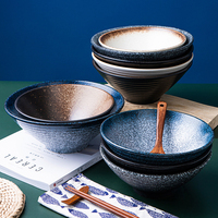 Bol à ramen en céramique de 8 pouces pour restaurant japonais Porcelaine de nouilles Vietnam Pho Passe au lave-vaisselle
