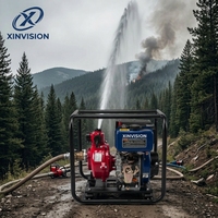 Pompe à incendie diesel 125 m de hauteur de refoulement totale, 2 pouces, 178F, 296 cm³, 6,5 CV, double turbine, double étage, haute pression pour incendies forestiers et immeubles de grande hauteur