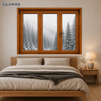 LANGE High-end Aluminum Wood Composite Window Triple Glass Thermal Insulation Good Sealing Aluminum Clad Timber Window for Home