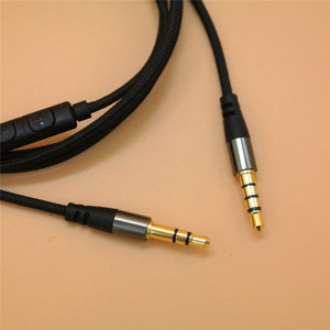 Male To Male Audio <b>Cable</b> 115 Cm Nylon Braided With Mic And Control For Car Audio - Product Image 3