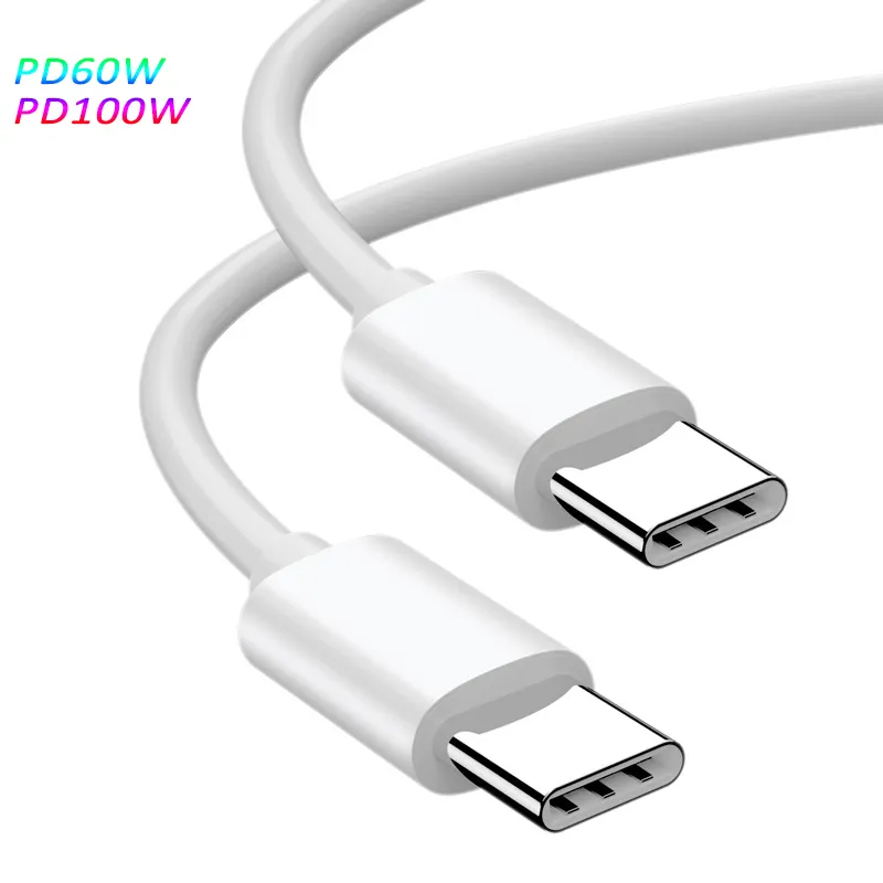 Wholesale High Quality Usb C Cable 1m Wire Cord Cable PD60W PD100W Type C to Type C Data Cable Support 5A QC3.0 for iphone ipad