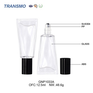Tube de brillant à lèvres en verre écologique personnalisé avec logo, 10 ml, applicateur à bille, emballage cosmétique pour crème contour des yeux, vente en gros - Product Image 3