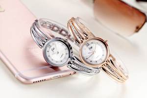 Montre élégante pour femme en cristal, bracelet en acier, montre-bracelet à quartz - Product Image 5