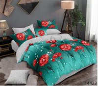 Parure de Lit King Size 8 Pièces Motifs Floraux avec Couettes et Draps Trois Places