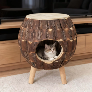 Rahat yükseltilmiş kedi yatak Pet kedi evi kürklü arkadaşlar için rahat yatak Rattan artefakt kedi evi - Product Image 1