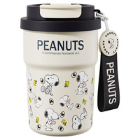 Tasse à café Snoopys en acier inoxydable 304, double paroi isolée, gobelet de voyage portable avec couvercle à pendentif, gourde sportive pour activités de plein air