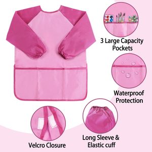 Tablier de <span class=keywords><strong>Peinture</strong></span> Imperméable pour Enfants avec Logo Personnalisé, Manches Longues et 3 Poches pour la Cuisine, la Pâtisserie et les Activités Artistiques - Product Image 4