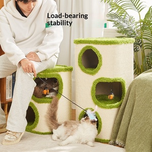 Arbre à <span class=keywords><strong>chat</strong></span> multi-niveaux avec poteau en sisal naturel, tour à <span class=keywords><strong>chat</strong></span> robuste pour chats de grande taille, villa pour <span class=keywords><strong>chat</strong></span> en peluche chaude, meuble gain de place - Product Image 3