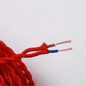 定制2芯或3芯复古麻线电缆电线织物电缆DIY复古吊灯电缆绞合线