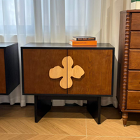 Buffet en bois massif avec panneau en érable, console rétro moderne, meuble de rangement pour salle à manger, salon