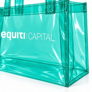 Sac à main en PVC transparent personnalisable, sac fourre-tout en plastique transparent en gros avec coutures renforcées, sac de shopping grande capacité - Product Image 5