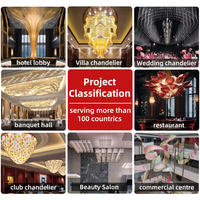 Lustre LED moderne de luxe sur mesure en acier inoxydable avec tubes en verre, hauteur réglable, pour maison et hôtel, suspension en cristal