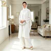 dames mode intérieur ouvert 2 pièces ensemble à manches longues dubaï turquie Ramadan abaya musulman longue robe pour les femmes