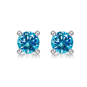S925 <span class=keywords><strong>argento</strong></span> sterling filettato quattro artiglio <span class=keywords><strong>orecchini</strong></span> di diamanti set con VVS moissanite alla moda e semplice <span class=keywords><strong>orecchini</strong></span> a bottone - Product Image 3