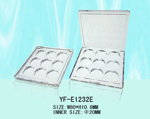 กล่องใส่เครื่องสำอางพลาสติกใส PS รุ่น YF-E1232A แบบ 7 ช่อง รูปทรงสี่เหลี่ยมผืนผ้า กล่องเก็บเครื่องสำอางเปล่า ขนาด กว้าง 80 มม. สูง 10.6 มม. - Product Image 4