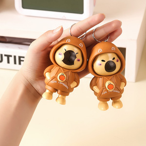 Lindo llavero de capibara, muñeco de plástico 3D, juguete antiestrés, colgante portátil con mosquetón, regalo para bolso o llavero - Product Image 2