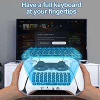 Clavier QWERTY sans fil portable avec fonction de chat vocal pour manette PS5, accessoire de jeu