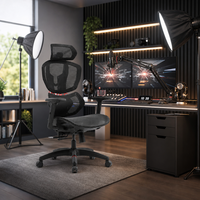 Chaise de Gaming Ergonomique en Maille Or Rose avec Support Lombaire, Accoudoirs 3D, Siège Coulissant, Piston à Gaz Classe 4 et Base en Nylon pour Bureau Informatique