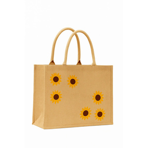 Bolsa de Yute Sunny Bloom al por Mayor, Personalizada, Ecológica, Reutilizable, de Lujo para Compras - Product Image 1