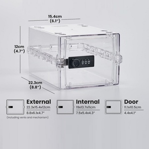 Wholesale Premium Modern Clear Plastic <b>Secure</b> Washable for Medication Storage <b>Box</b> with Password Lock Customized for - Product Image 4