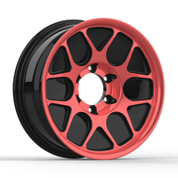 Rueda forjada de 17 pulgadas, diseño fresco de contraste negro-rojo, modelo más vendido, compensación ET0, admite personalización