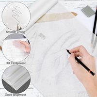 Rouleau de papier calque non-déchirable 17 po x 32,8 pi blanc translucide pour la couture, le dessin