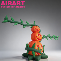Décoration de jardin gonflable d'Halloween personnalisée : Citrouilles gonflables empilées à 3 niveaux pour la Fête des Fantômes
