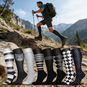 Fully Custom Men <strong>Plus</strong> <strong>Size</strong> Crew Spring <strong>Dress</strong> Long Breathable Compression Socks Office Home Outdoor Sports - Product Image 2