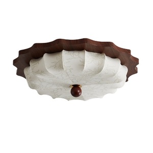 Lámpara de techo de estilo medieval francés para dormitorio, lámpara retro de tela de nogal para dormitorio principal, accesorios de iluminación de alta gama para habitaciones. - Product Image 1