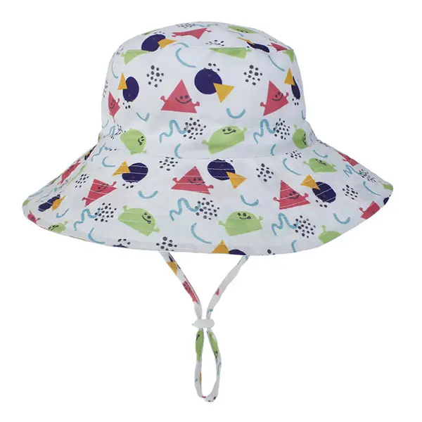 2021 Wholesale Summer Travel Sun Beach Hat UV protection toddler baby girl Bucket Hat with String